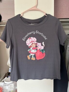 Cactus Charcoal Gray Strawberry Shortcake Graphic Tee